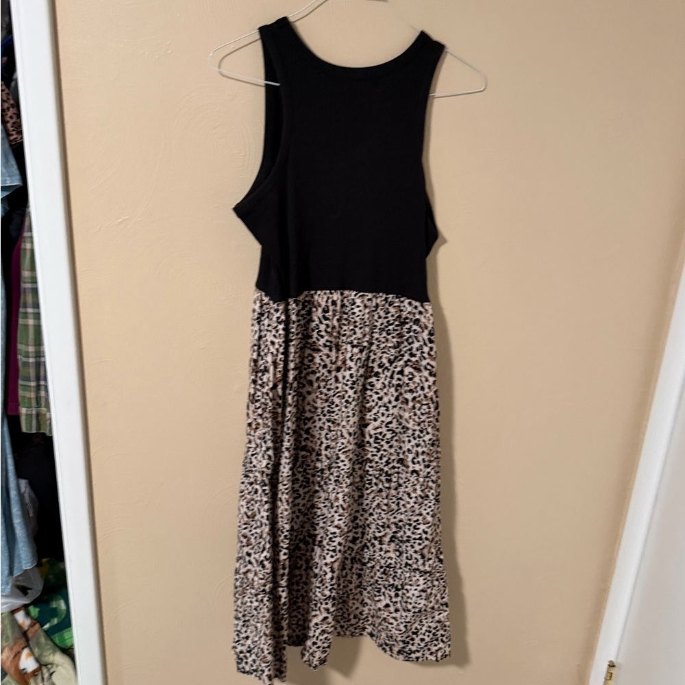 Maurices Black and animal print Ribbed dress
